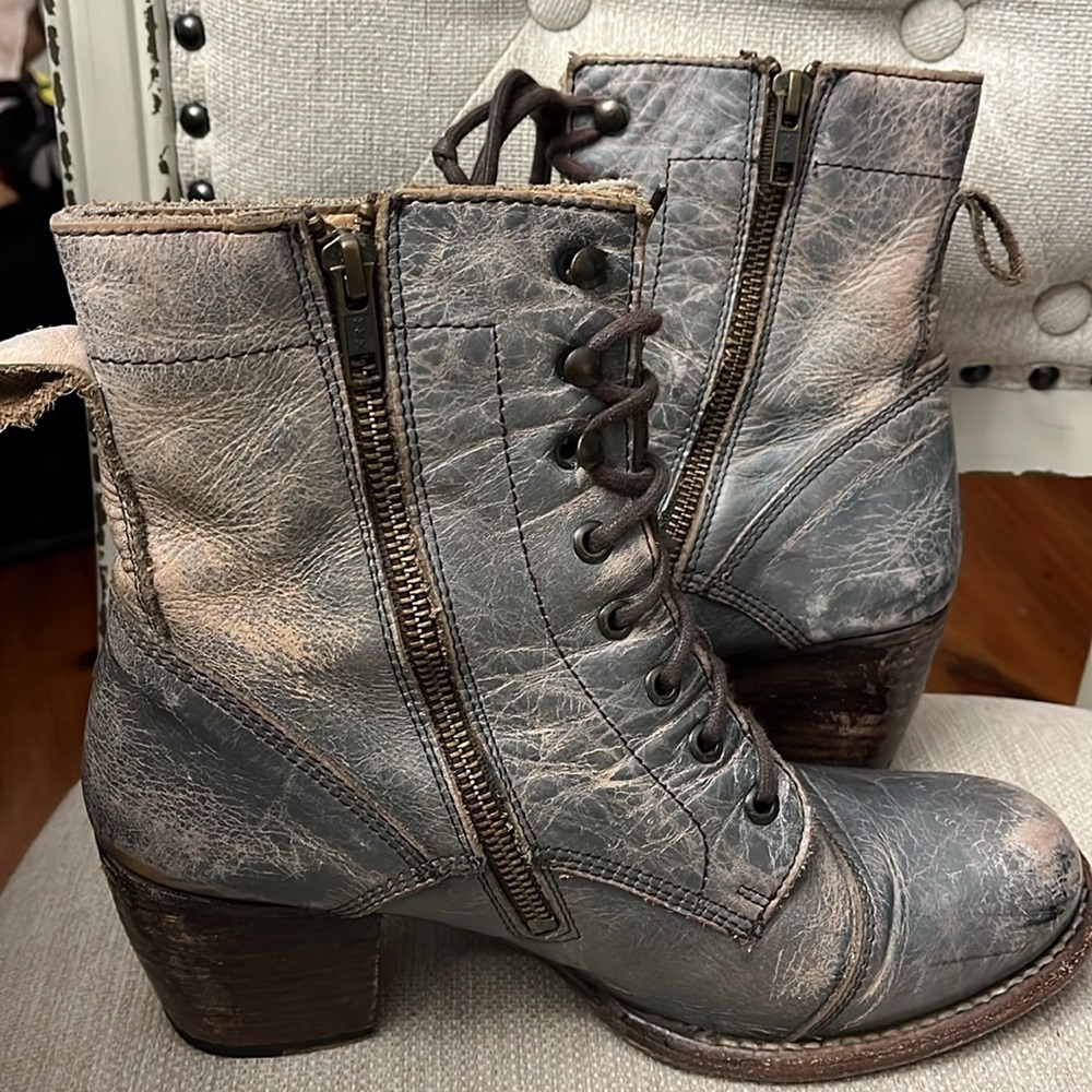 Bed Stu Gray Lace Up Boots with Distressed Finish size 11 - Picture 4 of 8